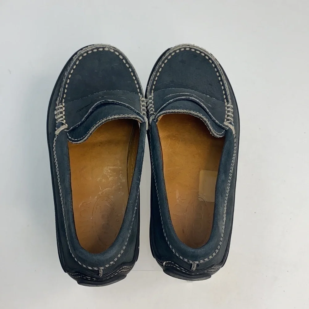 Tod’s Sz 28 Kids Suede Slip On Moccasins Loafers
